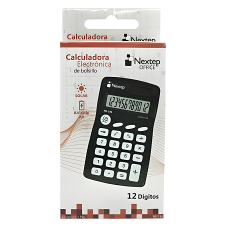 CALCULADORA NEXTEP 12 DIGITOS DE BOLSILLO FUNC BASIC NE-186