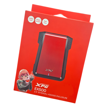 KIT P/CREAR HD 2.5 EXT ADATA ROJO 3.0 EX 500 DD 2.5 SSD 2.5