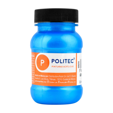 PINTURA ACRILICA POLITEC 513 AZUL 100ML METALICO 163018