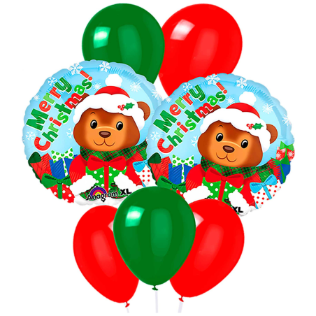 SET GLOBO PERRITO  VM FE533 MERRY CHRISTMAS 7 PZA 159732