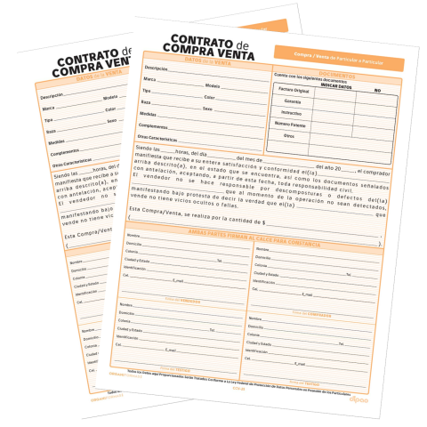 BLOCK CONTRATO COMPRA VENTA ORGANIFORMAS 25H 59784