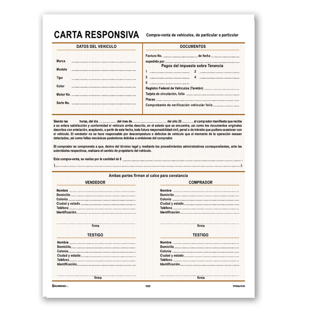 BLOCK CARTA RESPONSIVA MAYCO 1056 25H 59784