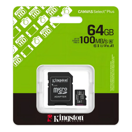 MEMORIA KINGSTON 64GB MICRO SD A1 U1 100MB/S MCKMICROSD64GBS