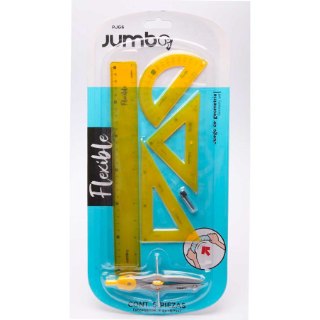 EQUIPO DE GEOMETRIA JUMBO PJG6 FLEXIBLE C/COMPAS 13946