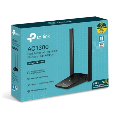 TP-LINK ADAPTADOR USB T4U  INALAMBRICO AC1300 ANTENAS DUAL