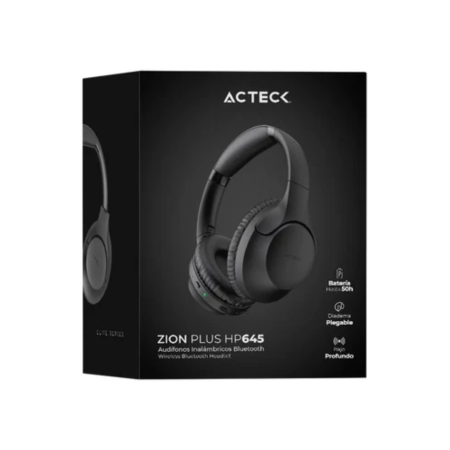 AUDIFONOS HP645 NEGRO DIADEMA ACTECK ZION PLUS BLUETHOOT