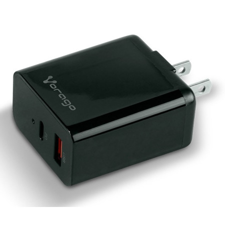 20W CARGADOR PARA PARED AU-350-BK QUICK 3.0A USB A C NEGRO