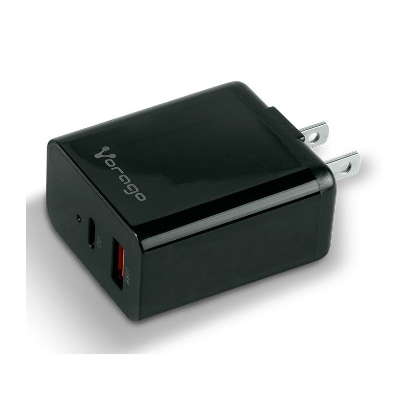 20W CARGADOR PARA PARED AU-350-BK QUICK 3.0A USB A C NEGRO