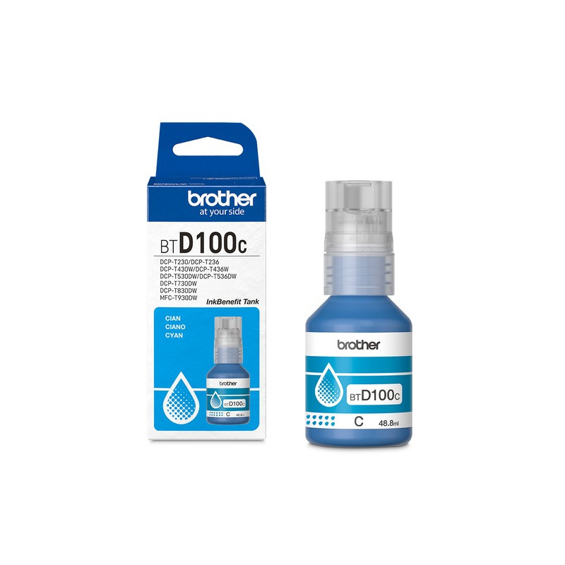 TINTA BROTHER BTD100C CIAN BOTE T230 T530DW T930DW
