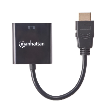 CONVERTIDOR MANHATTAN HDMI MACHO A VGA HEMBRA NEGRO