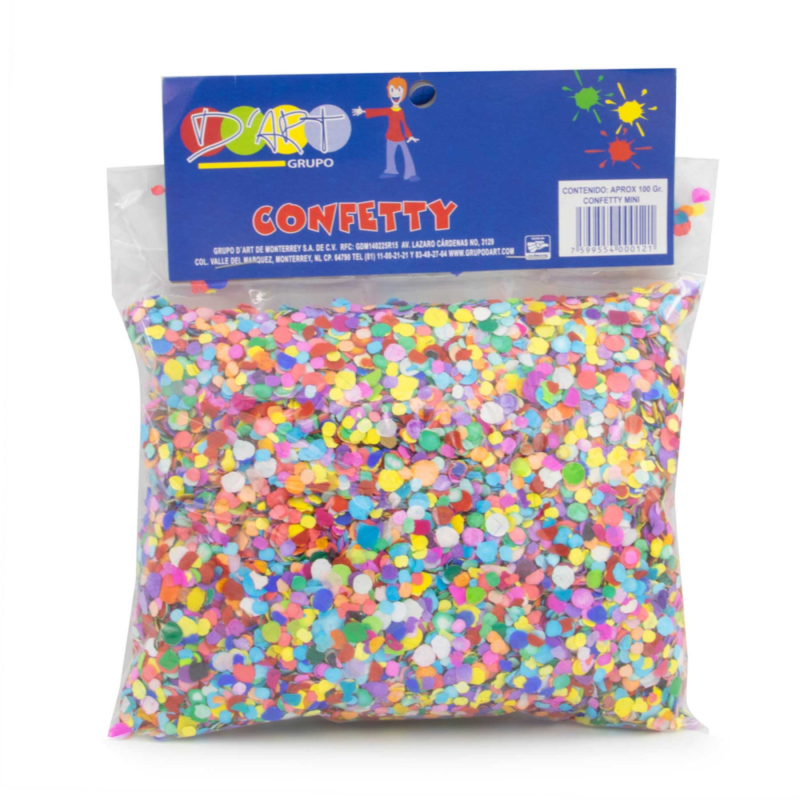 CONFETTI MINI MULTICOLOR DEART BOLSA 100GMS BOLSA 058152