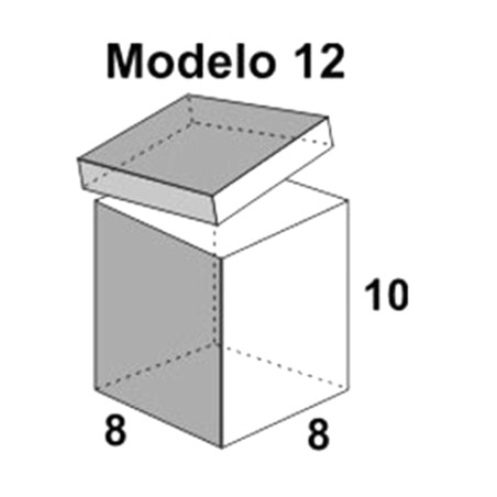 CAJA ACETATO PVC No. 12 QUEQUITOS 8 x 8 x 10 CMS 132712