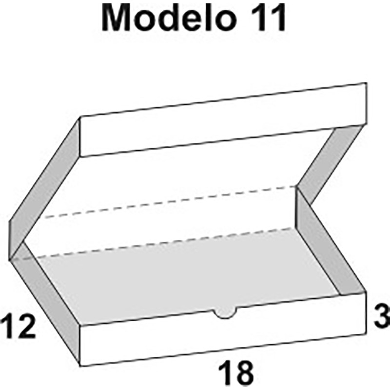 CAJA ACETATO PVC No. 11 12 x 18 x 3 CMS 132711