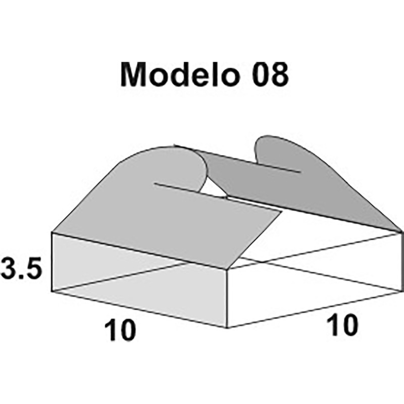 CAJA ACETATO PVC No. 08 10 x 10 x 3.5 CMS 132708