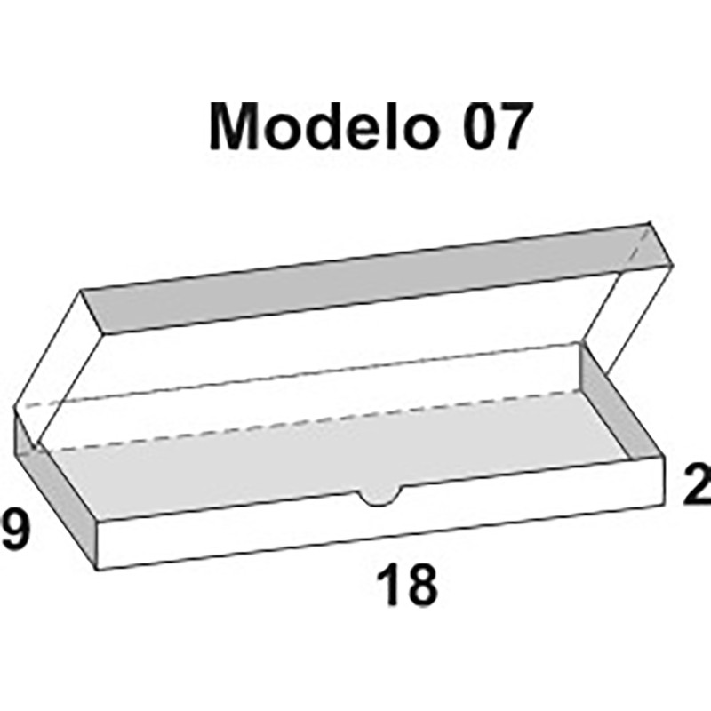 CAJA ACETATO PVC No. 07 8.3 x 18 x 2 CMS. 132707