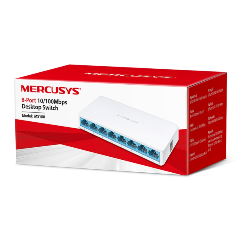 SWITCH MERCUSYS MS108 8 PUERTOS RJ45 10/100 MBPS