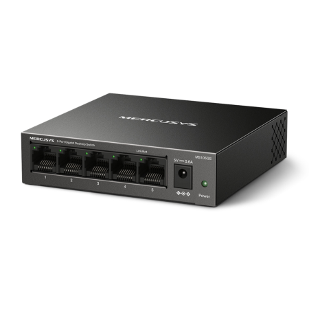 SWITCH MERCUSYS MS105GS 5 PUERTOS 10/10/1000 METAL