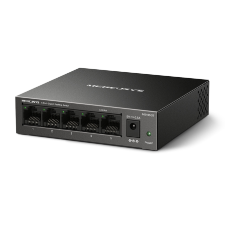 SWITCH MERCUSYS MS105GS 5 PUERTOS 10/10/1000 METAL