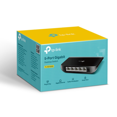 SWITCH TP-LINK TL-SG1005D DE ESCRITORIO 5 PUERTOS GIGABIT