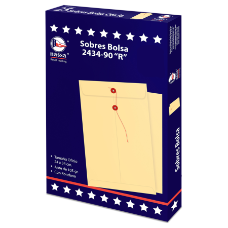 SOBRES BOLSA NASSA C/HILO 2434-R OFICIO DORADO 011418