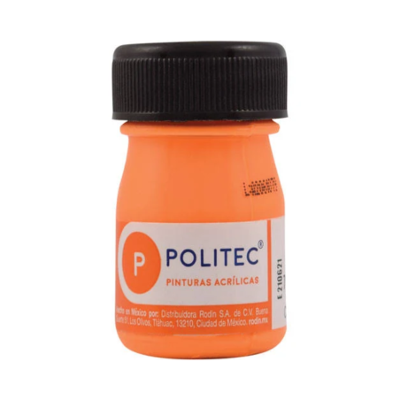 PINTURA ACRILICA POLITEC 20ML FLUORESCENTE NARANJA 113925