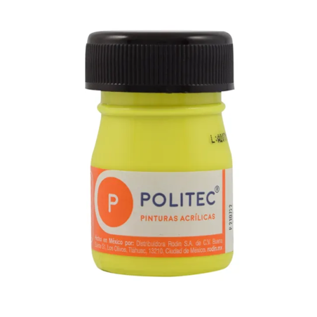 PINTURA ACRILICA POLITEC 20ML FLUORESCENTE AMARILLO 113925