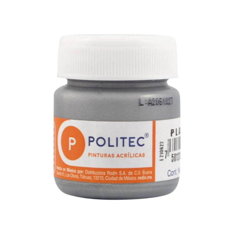 PINTURA ACRILICA POLITEC 30 ML. METALICOS PLATA 113924