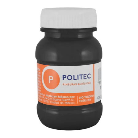PINTURA ACRILICA POLITEC 100ML FRASCO 302 NEGRO 113909