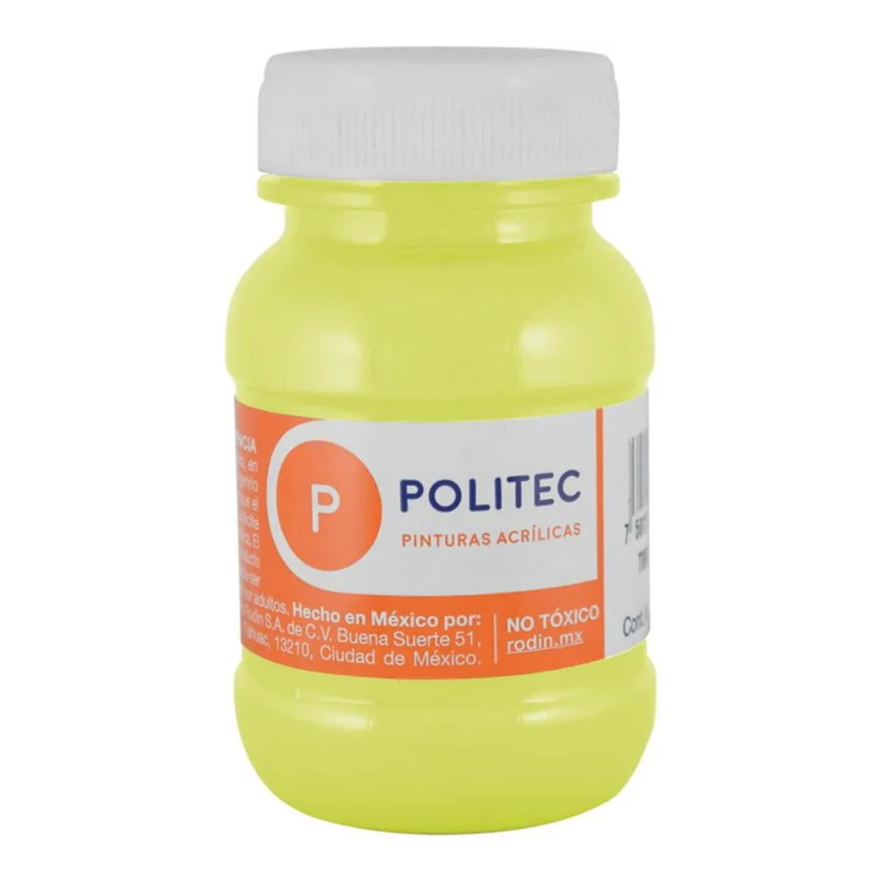 PINTURA ACRILICA POLITEC 100ML FRASCO 307 LIMON HANZA 113909