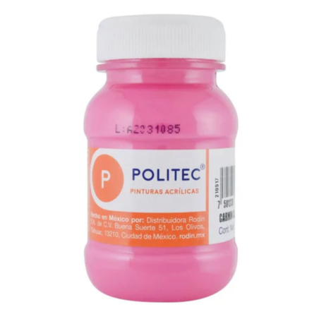 PINTURA ACRILICA POLITEC 100ML FRASCO CARMIN CLARO 113909