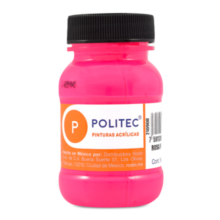 PINTURA ACRILICA POLITEC FLUO 100ML FRASCO ROSA FLU 113920