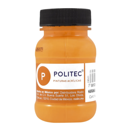 PINTURA ACRILICA POLITEC FLUO 100ML FRASCO NARANJA FLU113920