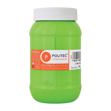 PINTURA ACRILICA POLITEC 500ML COLOR VERDE HOJA 113910