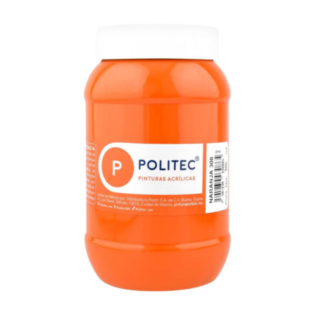 PINTURA ACRILICA POLITEC 500ML COLOR NARANJA 113910