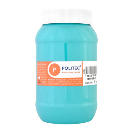 PINTURA ACRILICA POLITEC 500ML COLOR TURQUESA 113910