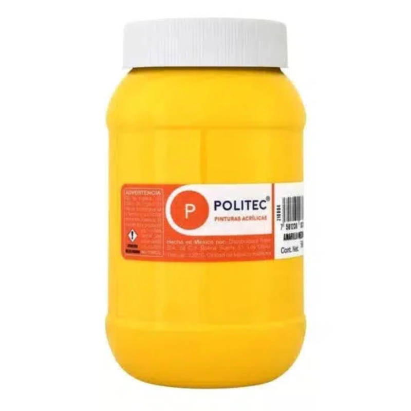 PINTURA ACRILICA POLITEC 500 ML. COLOR AMARILLO 113910