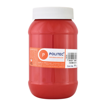 PINTURA ACRILICA POLITEC 500 ML. COLOR ROJO 113910
