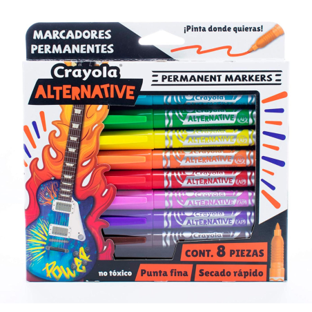 MARCADOR PERMANENTE CRAYOLA ALTERNATIVE C/8 133858