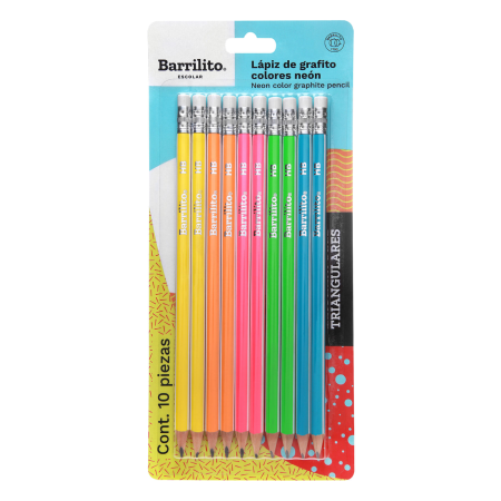 LAPIZ DE GRAFITO BARRILITO No.2 8057LG TRIANGULAR BL/10 134037