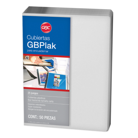 CUBIERTAS GBC LISO C/50 PZAS CARTA (ECO) CRISTAL 11675