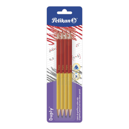 LAPIZ ROJO Y GRAFITO PELIKAN TRIANGULAR DUPLY C/4 16735