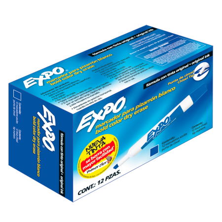 MARCADOR EXPO 83003 AZUL CINCEL PIZARRON C/12