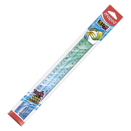 REGLA FLEXIBLE MAPED 30 CM TWIST'N FLEZ DECOR 17948