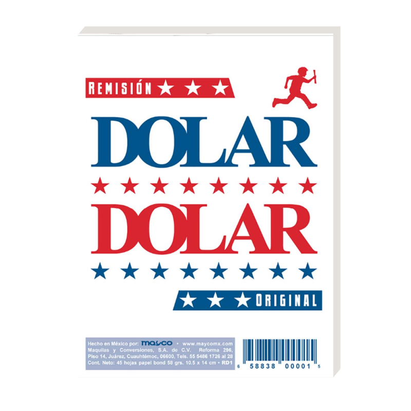 BLOCK REM. 1/8 ORIGINAL DOLAR RD1 10.5X14 CMS 45H 59727