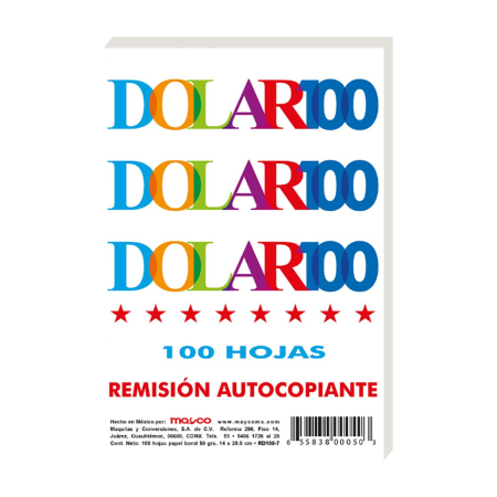 BLOCK REM. ESQ DUP. DOLAR RD-100-7 AUTOCOPIA 100H 59768
