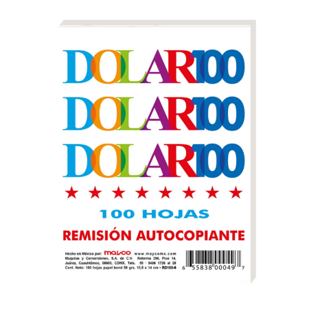 BLOCK REM 1/8 DUPLICADO DOLAR RD-100 AUTOCOPIA 59766