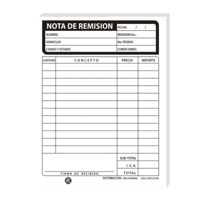 NOTA DE REMISION C/CARBON POLIFORMAS PF80222 C/20 JGOS055784