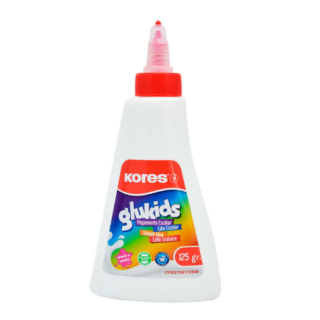 PEGAMENTO ESCOLAR BLANCO KORES GLUKIDS 125GR 89366