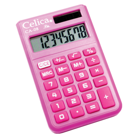 CALCULADORA BASICA CELICA CA08PK 8DIG ROSA SOL/BAT 87294