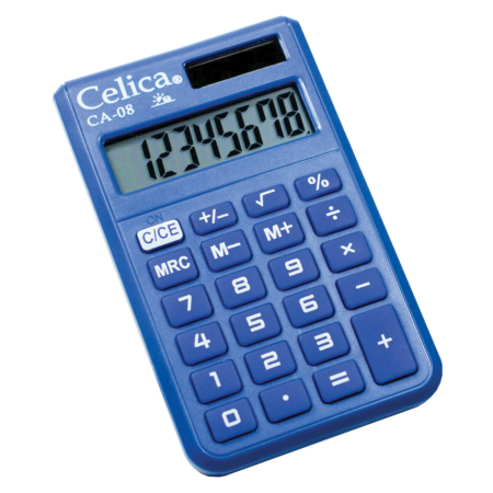 CALCULADORA BASICA CELICA CA08BE 8DIG AZUL SOL/BAT 87296